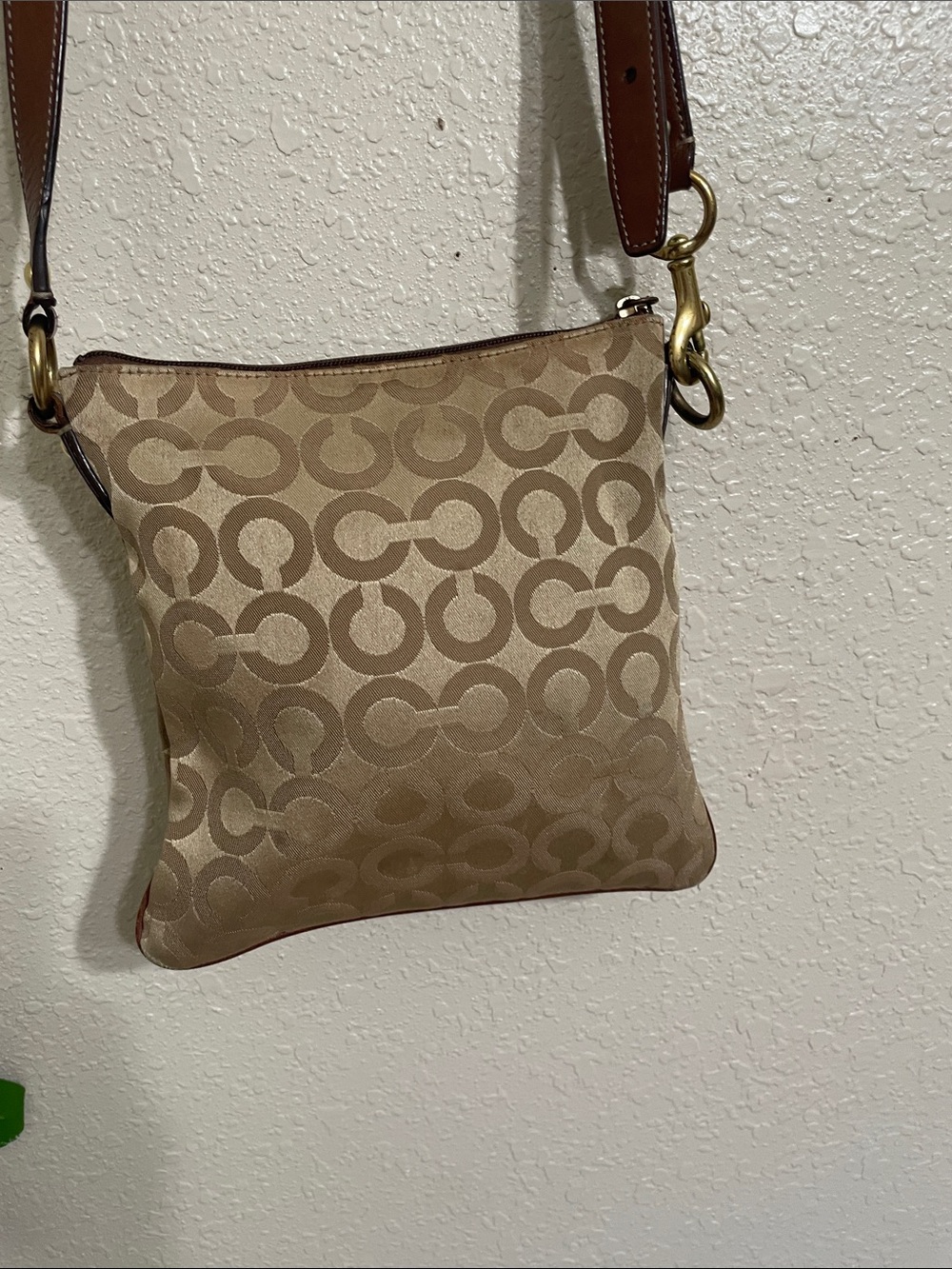Coach Signature Canvas Crossbody in Khaki and Brown - Picture 6 of 12